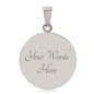 Medical Symbol Moji Silver Necklace Engraved Back