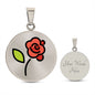 Rose Moji Silver Necklace Engraved