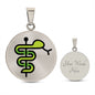 Medical Symbol Moji Silver Necklace Engraved