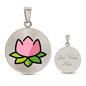 Lotus Moji Silver Necklace Engraved