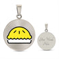Pie Moji Silver Necklace Engraved