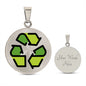 Recycling Moji Silver Necklace Engraved