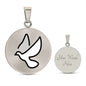 Dove Moji Silver Necklace Engraved