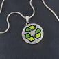 Recycling Moji Silver Necklace