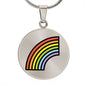 Rainbow Moji Silver Necklace