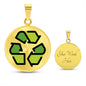 Recycling Moji Gold Necklace Engraved