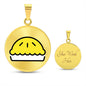 Pie Moji Gold Necklace Engraved