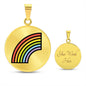 Rainbow Moji Gold Necklace Engraved