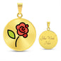 Rose Moji Gold Necklace Engraved