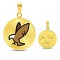 Eagle Moji Gold Necklace Engraved