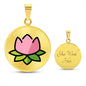 Lotus Moji Gold Necklace Engraved