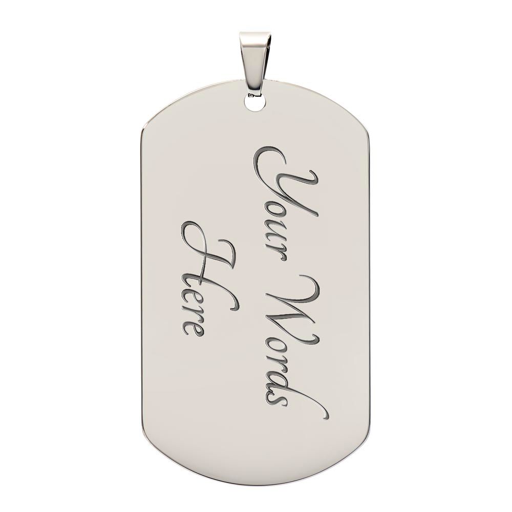 Browncoat Flag Moji Luxury Military Silver Necklace (Dog Tag) Engraved Back