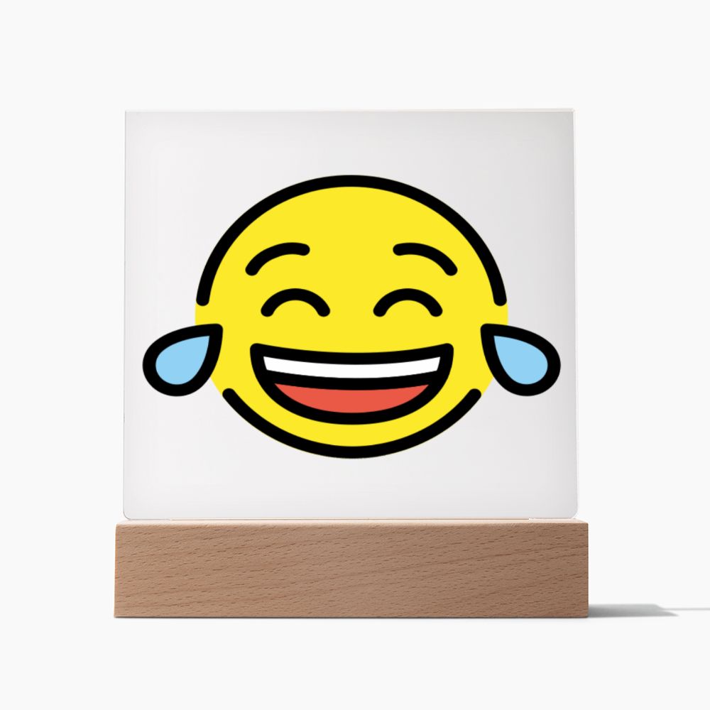 Face with Tears of Joy Moji Pop Art Plaque - Emoji.Express (LED Available)