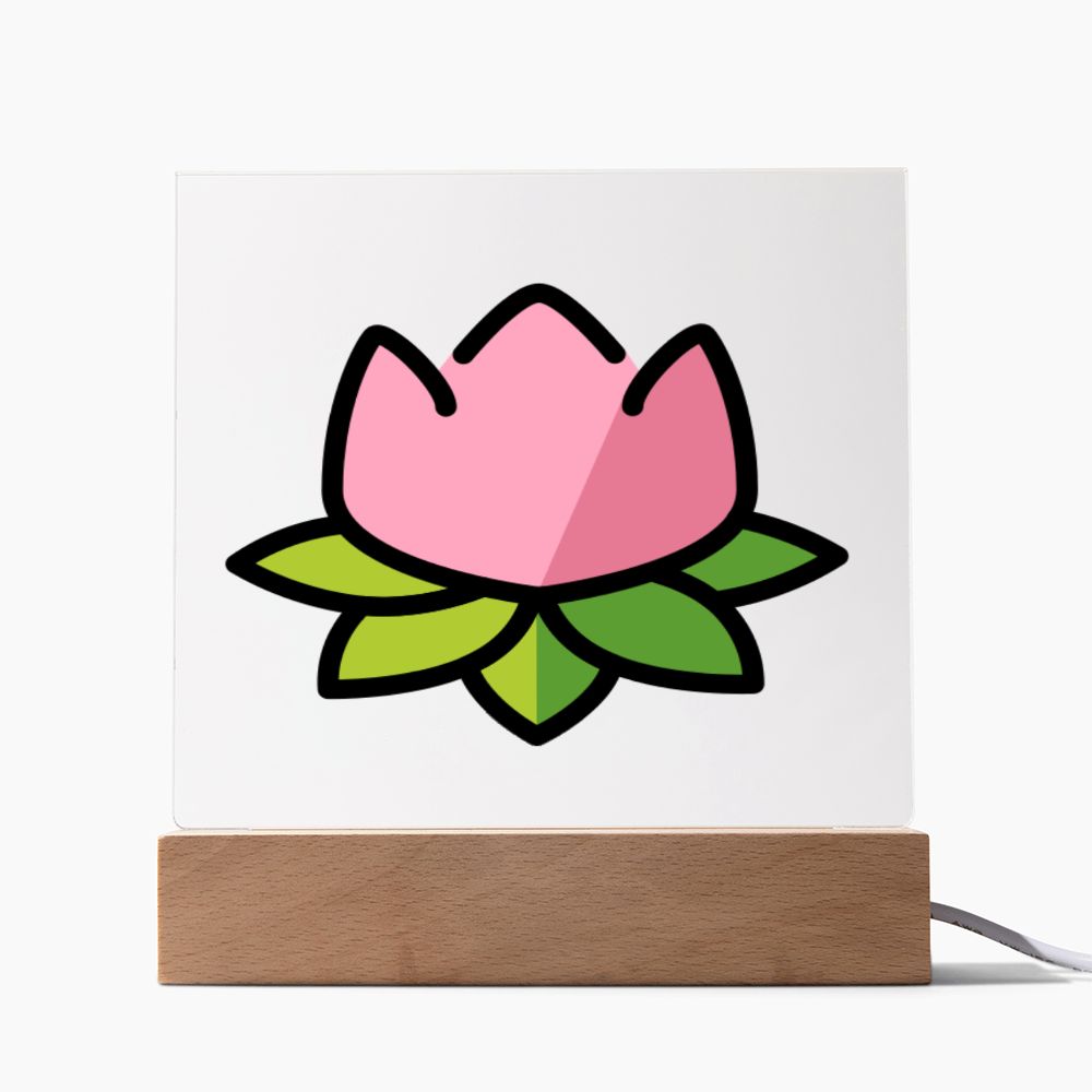 Lotus Moji Pop Art Plaque Showing Cord
