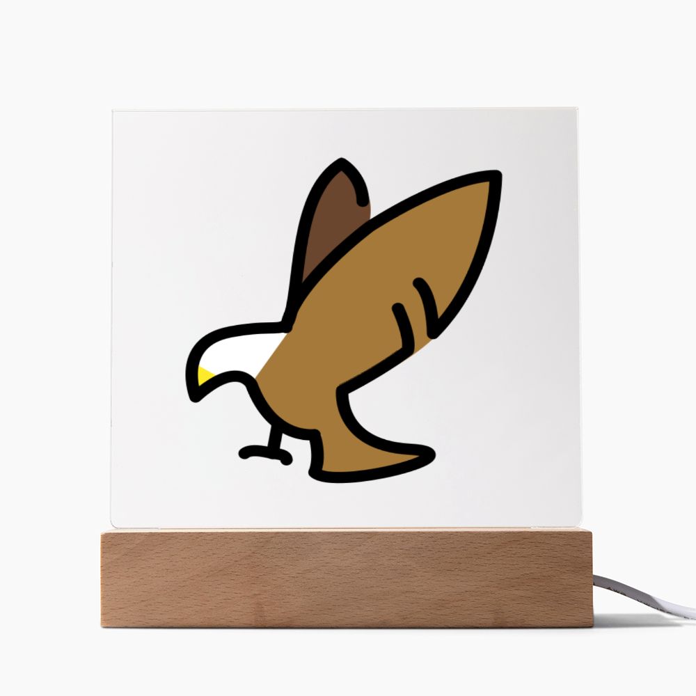 Eagle Moji Pop Art Plaque Showing Cord