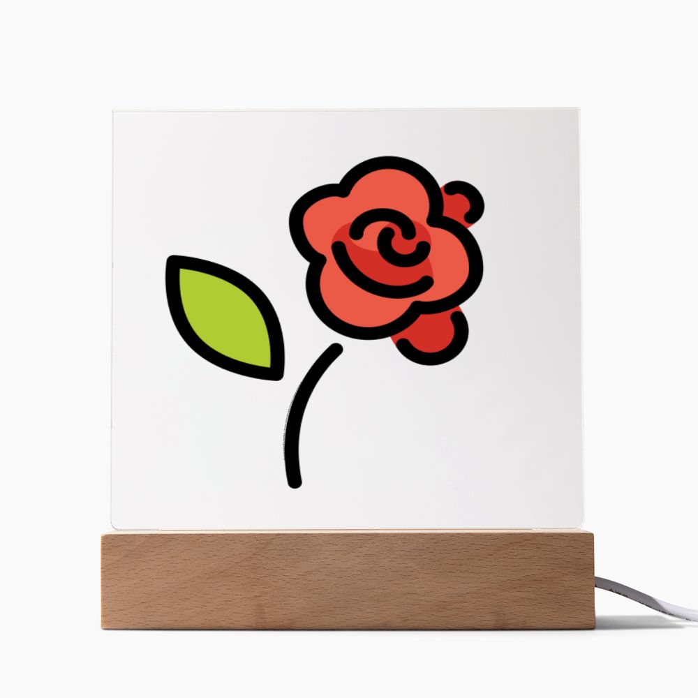 Rose Moji Pop Art Plaque Showing Cord