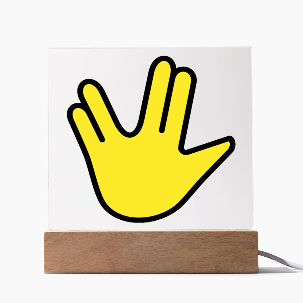 Vulcan Salute Moji Pop Art Plaque Showing Cord