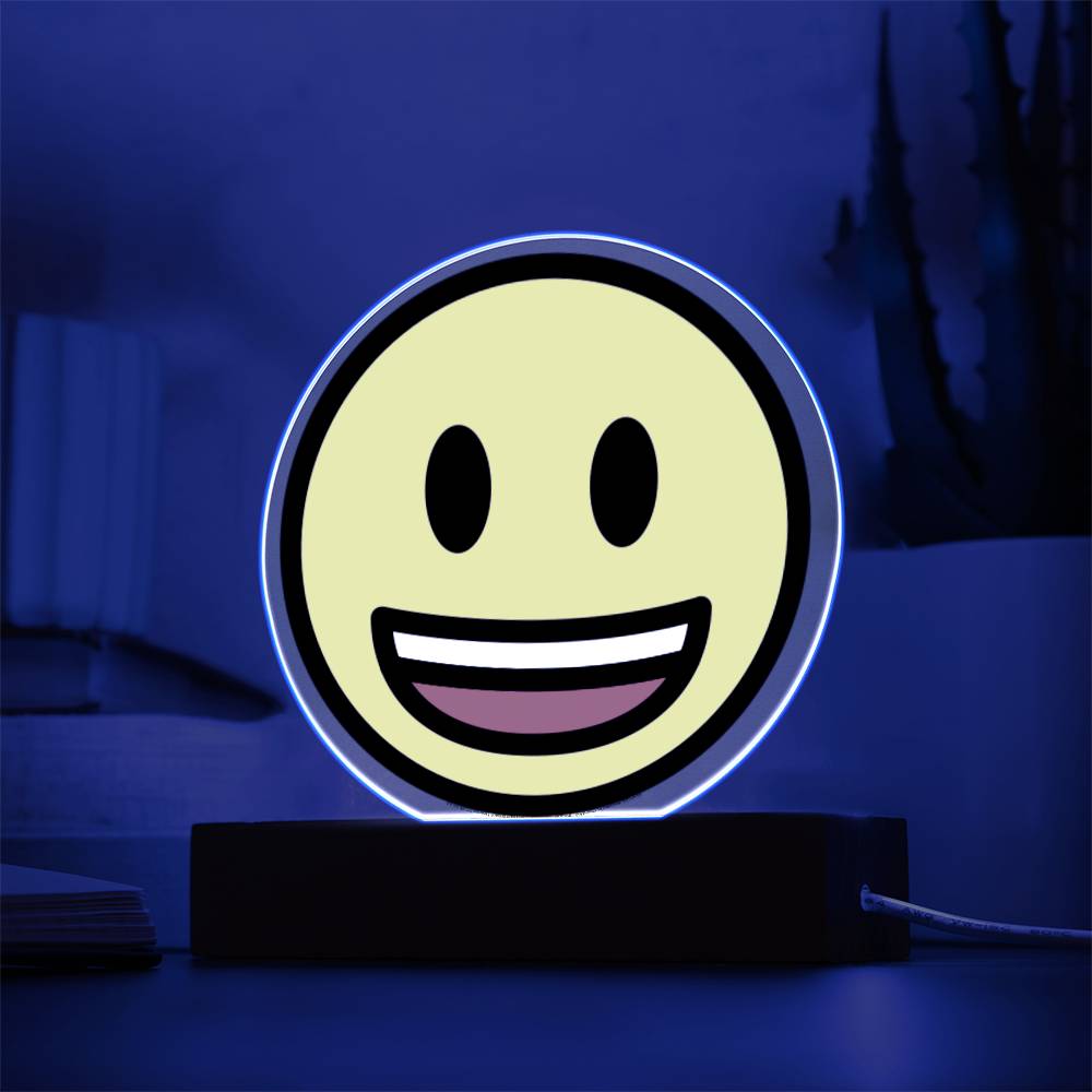 Grinning Face with Smiling Eyes Moji Pop Art Plaques - Emoji.Express (LED Available)