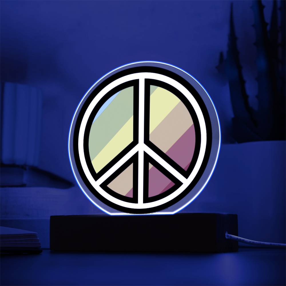 Peace Symbol Moji Pop Art Plaques - Emoji.Express (LED Available)