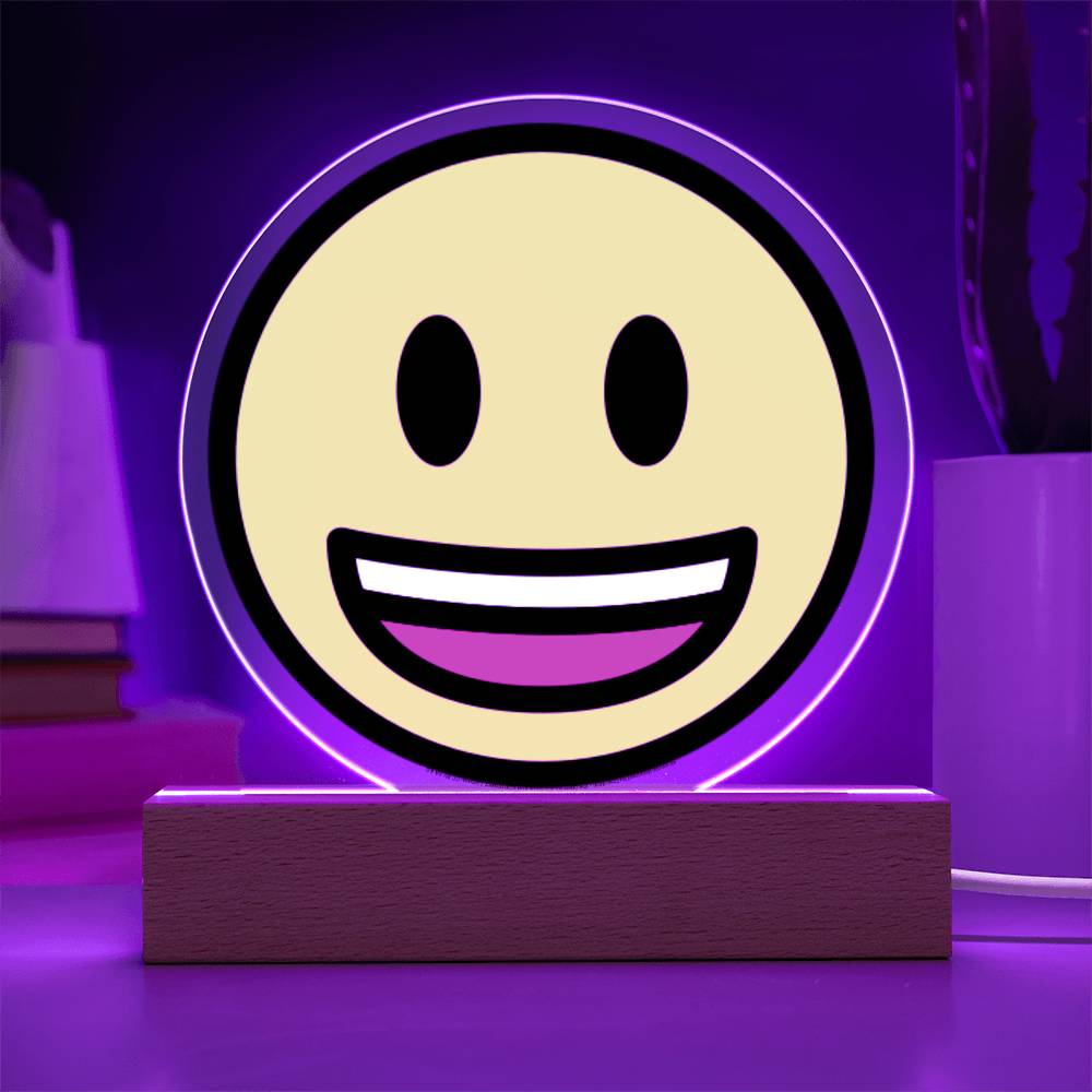 Grinning Face with Smiling Eyes Moji Pop Art Plaques - Emoji.Express (LED Available)