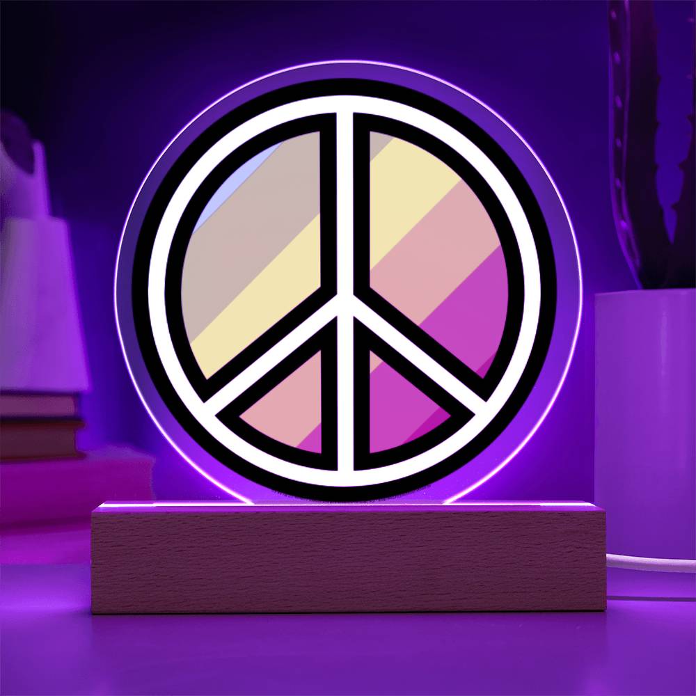 Peace Symbol Moji Pop Art Plaques - Emoji.Express (LED Available)