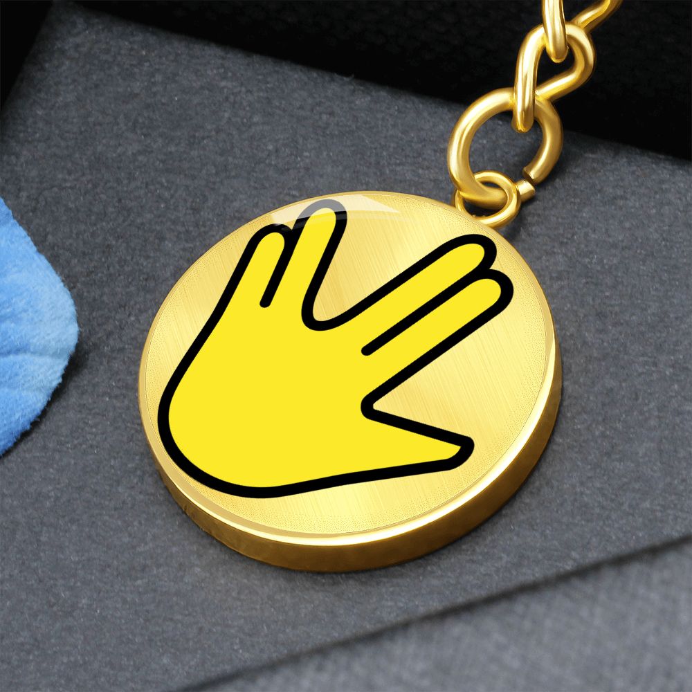 Vulcan Salute Gold Keychain