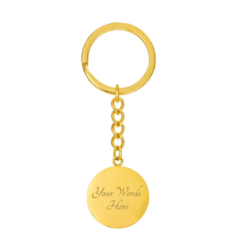 Vulcan Salute Gold Keychain Engraved Back