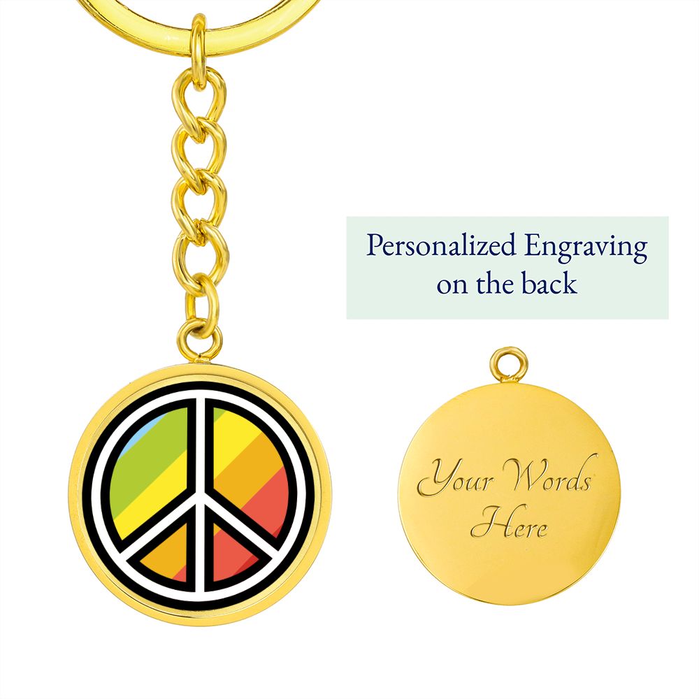 Rainbow Gold Keychain Engraved