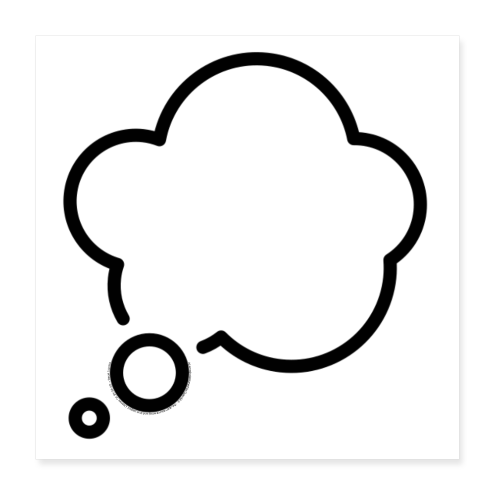 Customizable Thought Balloon DIY Moji Art Poster 16x16 - Emoji.Express - white
