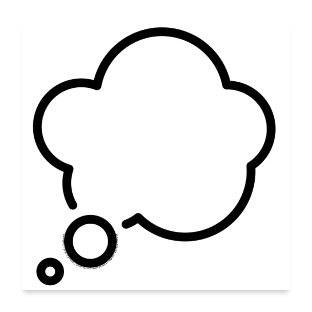 Customizable Thought Balloon DIY Moji Art Poster 24x24 - Emoji.Express - white