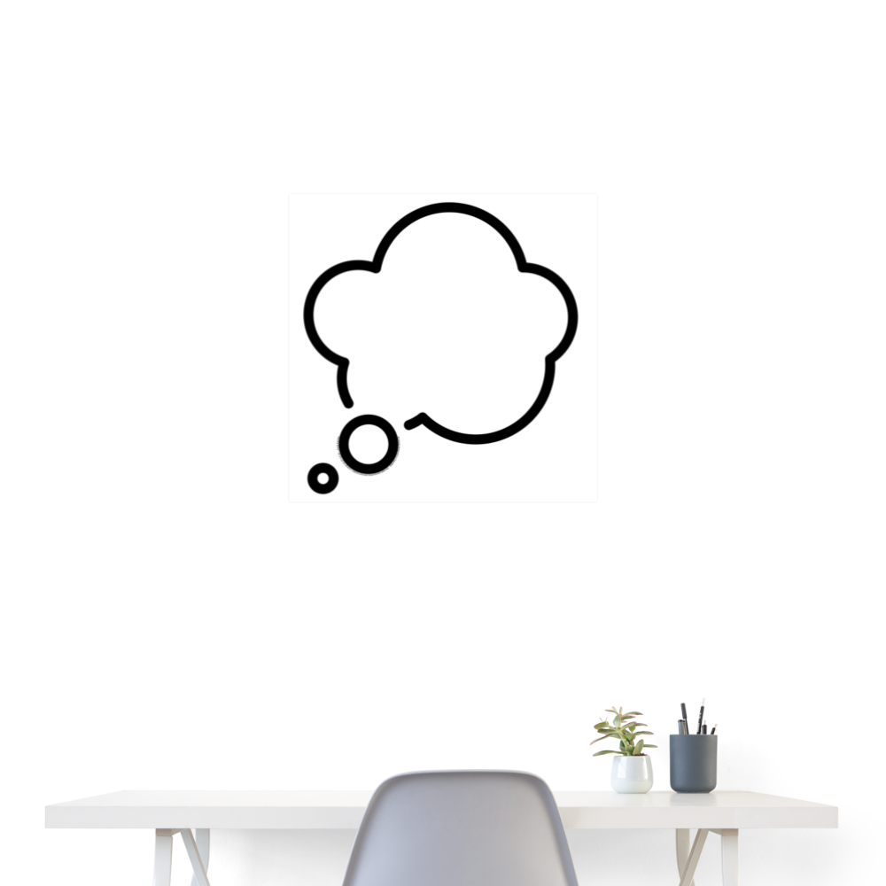 Customizable Thought Balloon DIY Moji Art Poster 24x24 - Emoji.Express - white