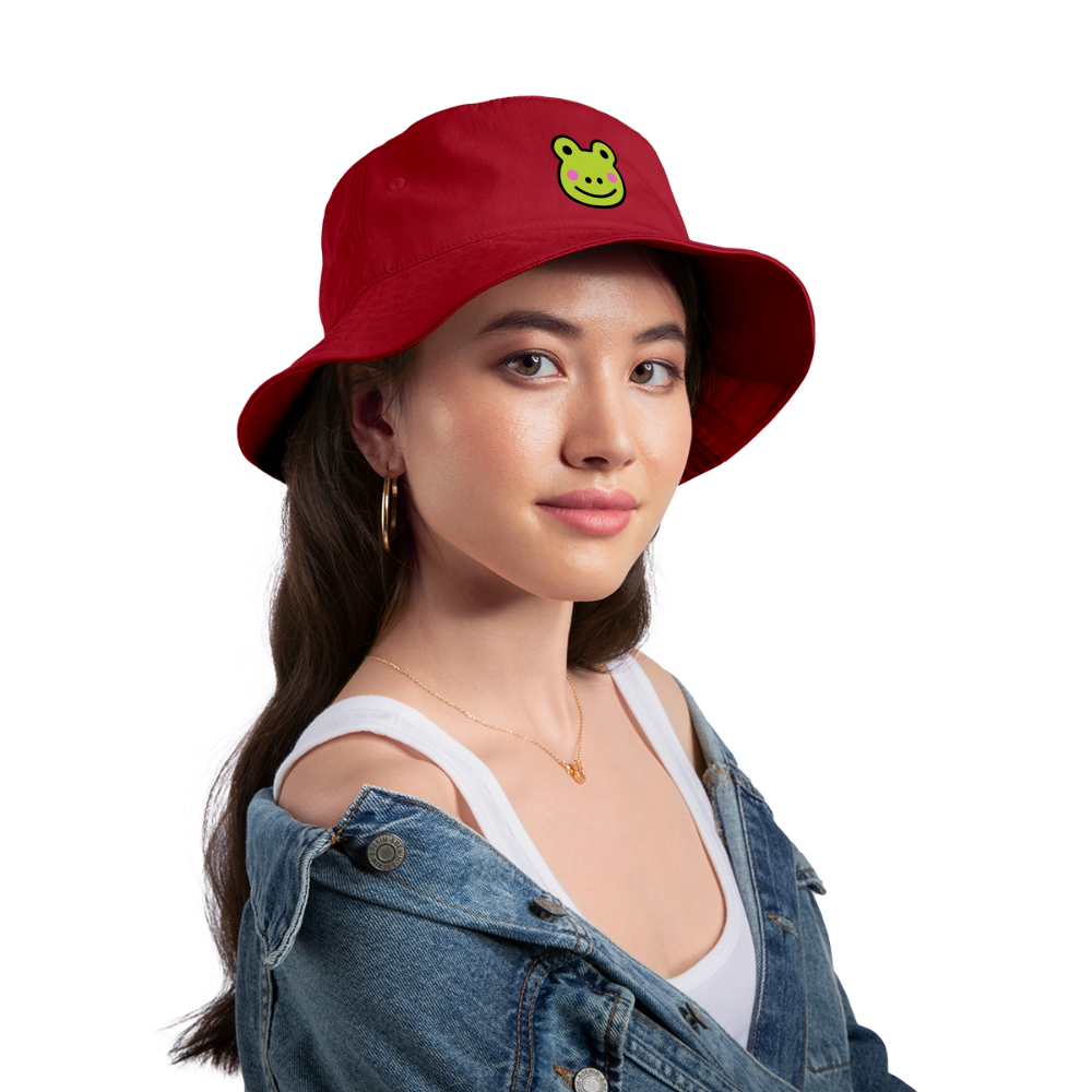 Customizable Sachi-chan Emoji Expression Character Moji Bucket Hat - Emoji.Express - red