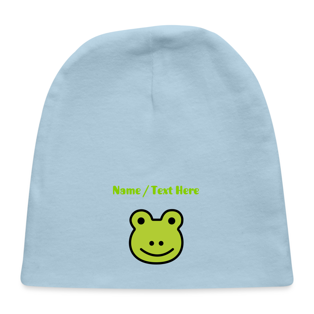 Customizable Frog Moji Baby Cap - Emoji.Express - light blue