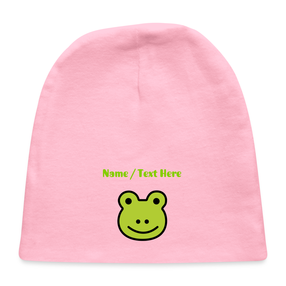 Customizable Frog Moji Baby Cap - Emoji.Express - light pink