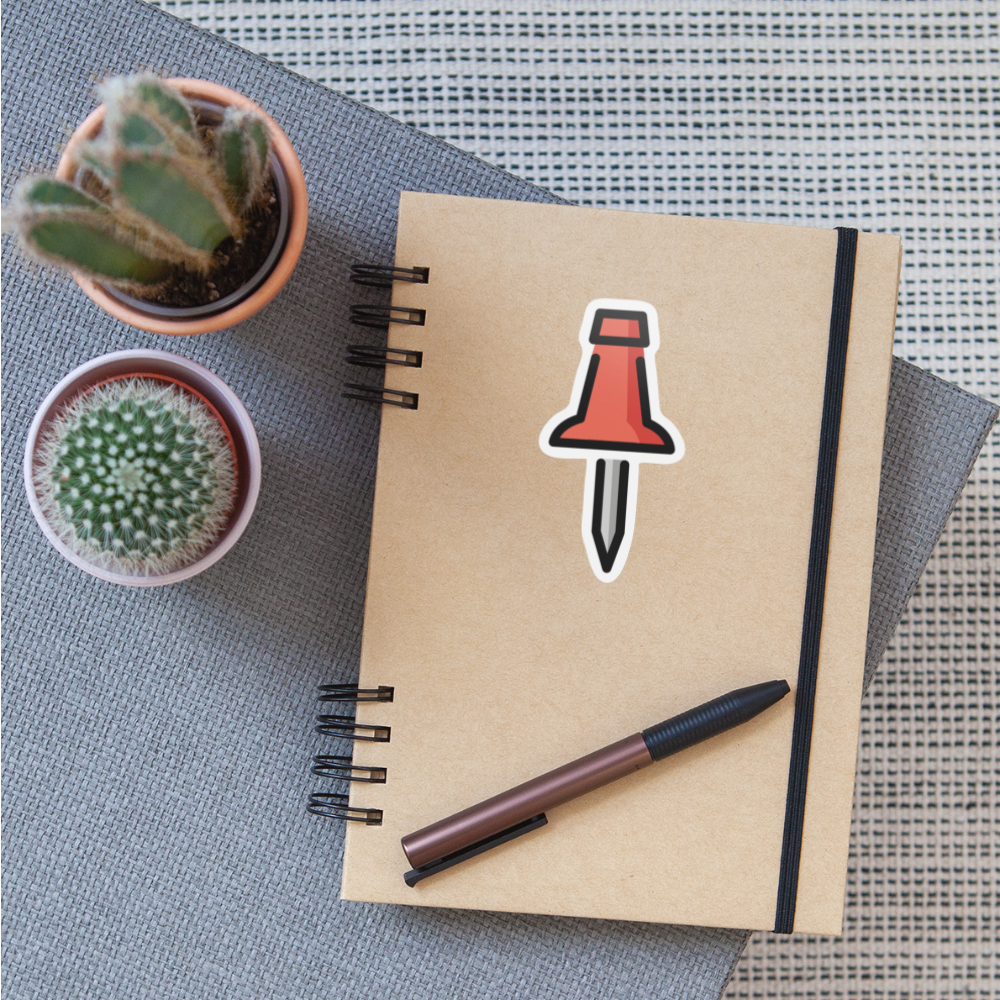 Pushpin Moji Sticker - Emoji.Express - white matte