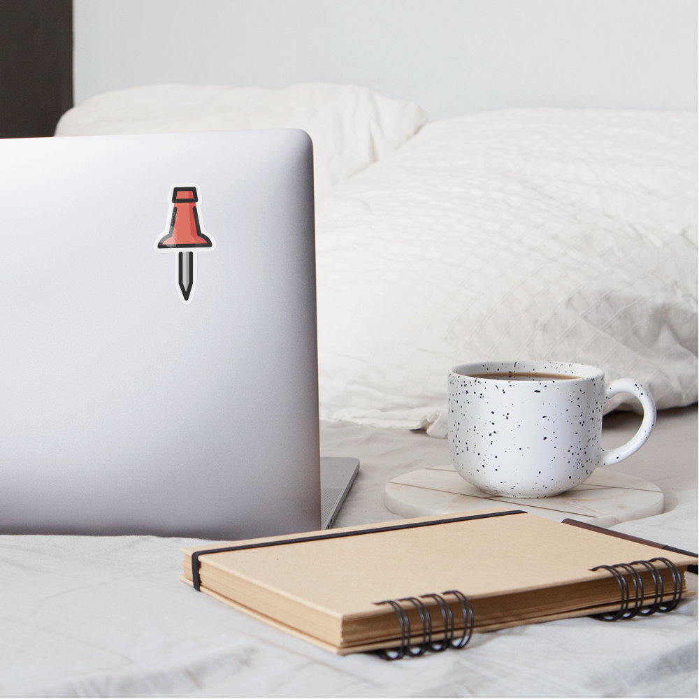 Pushpin Moji Sticker - Emoji.Express - white glossy