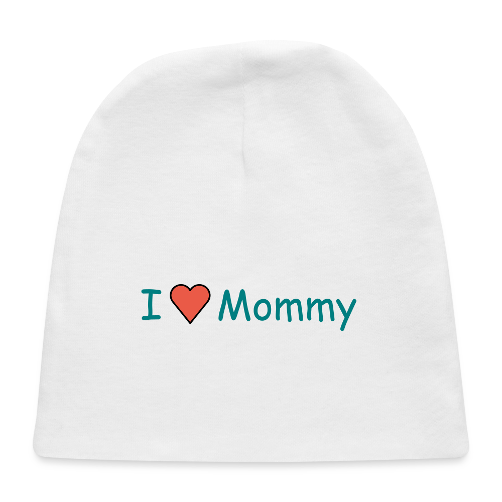 Customizable I Love Mommy Red Heart Moji Baby Cap - Emoji.Express - white
