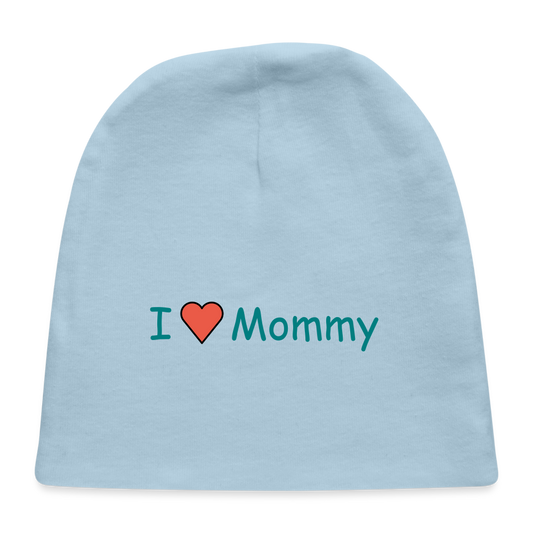 Customizable I Love Mommy Red Heart Moji Baby Cap - Emoji.Express - light blue