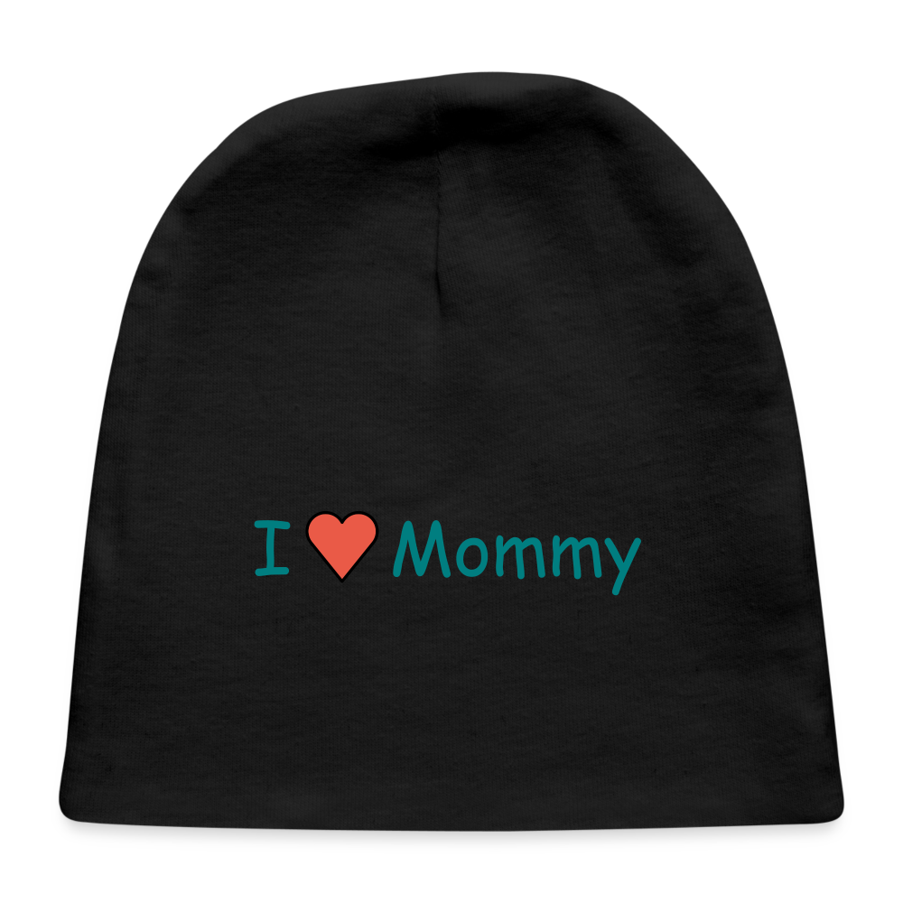 Customizable I Love Mommy Red Heart Moji Baby Cap - Emoji.Express - black