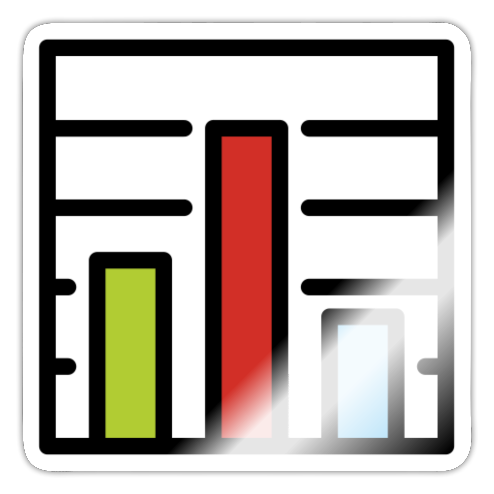 Bar Chart Moji Sticker - Emoji.Express - white glossy