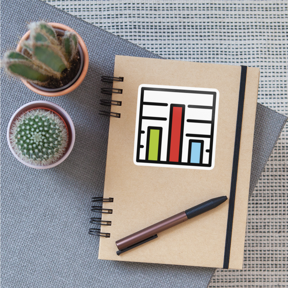 Bar Chart Moji Sticker - Emoji.Express - white glossy