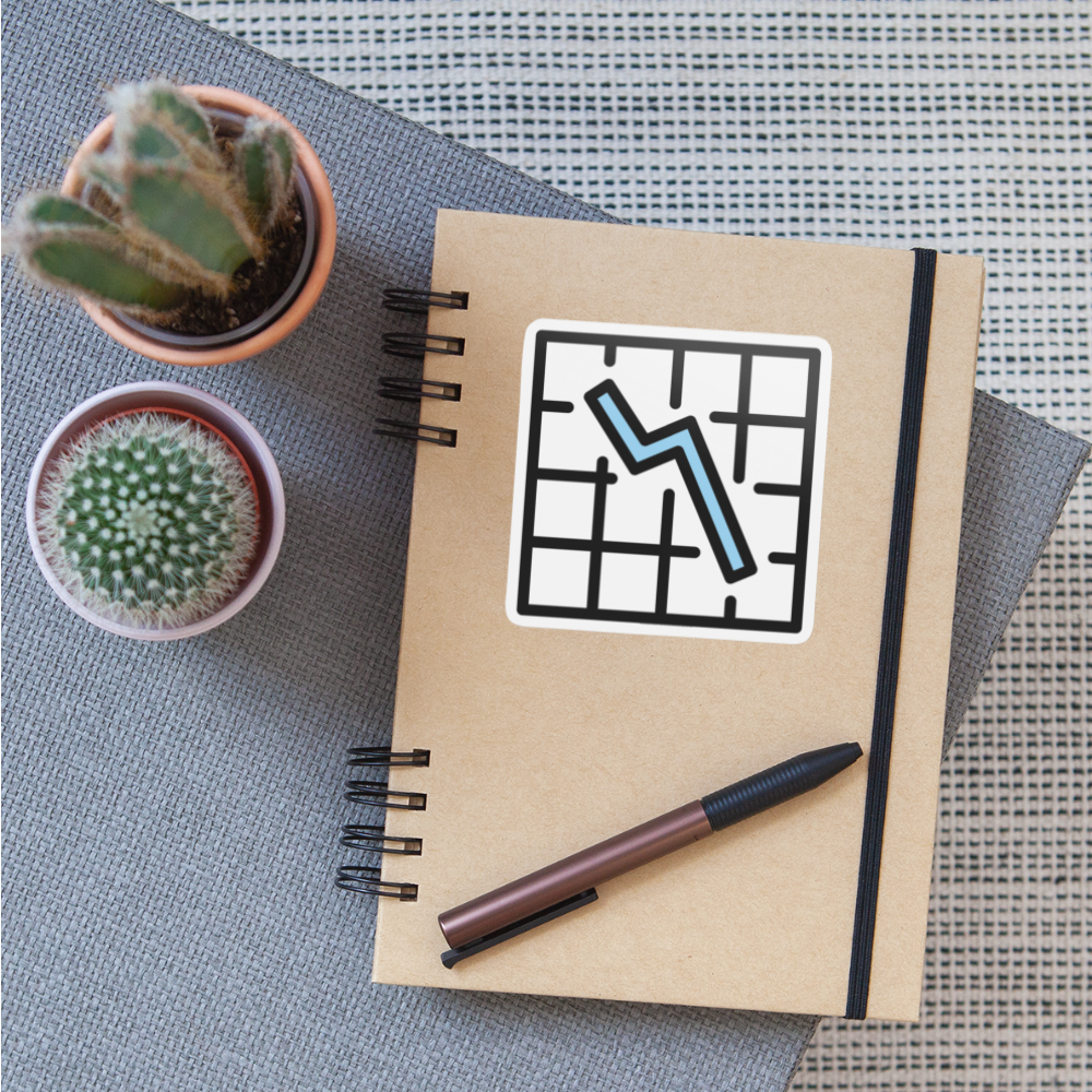 Chart Decreasing Moji Sticker - Emoji.Express - white matte