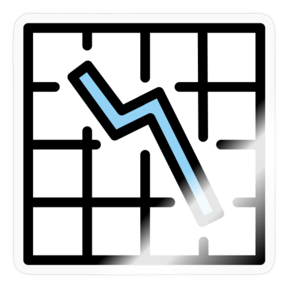 Chart Decreasing Moji Sticker - Emoji.Express - transparent glossy