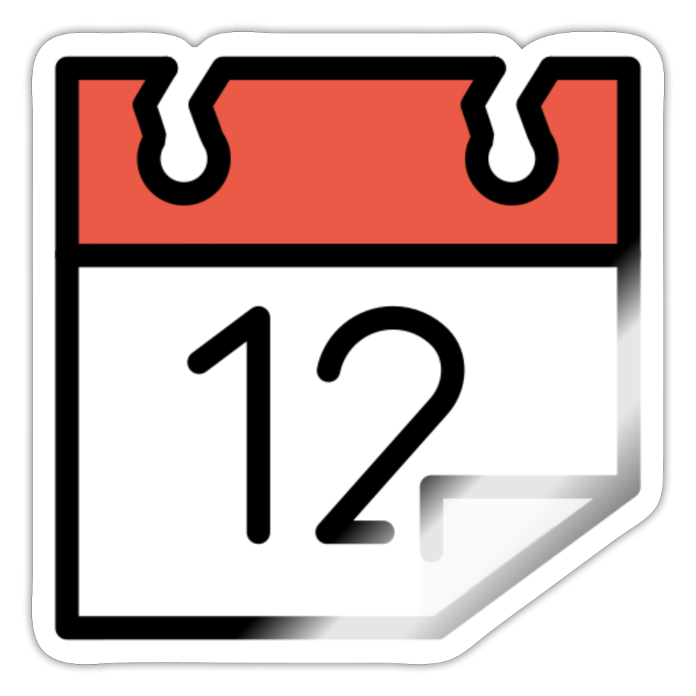 Tear Off Calendar Moji Sticker - Emoji.Express - white glossy