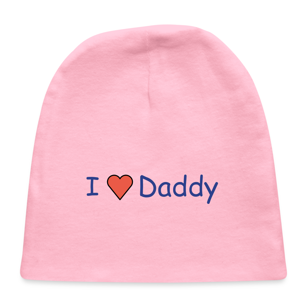 Customizable I Love Daddy Red Heart Moji Baby Cap  - Emoji.Express - light pink