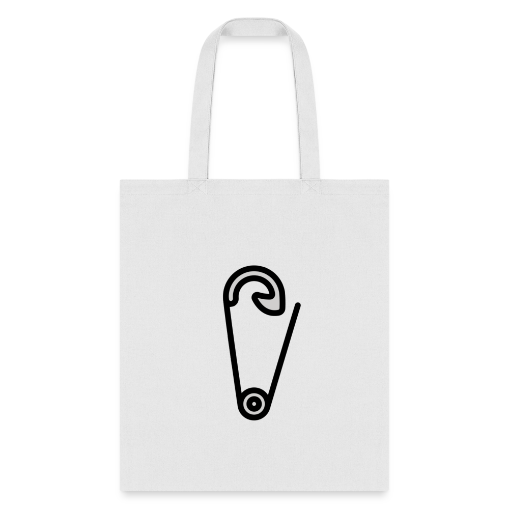 Customizable Safety Pin Moji L Canvas Tote (15x14) - Emoji.Express - white