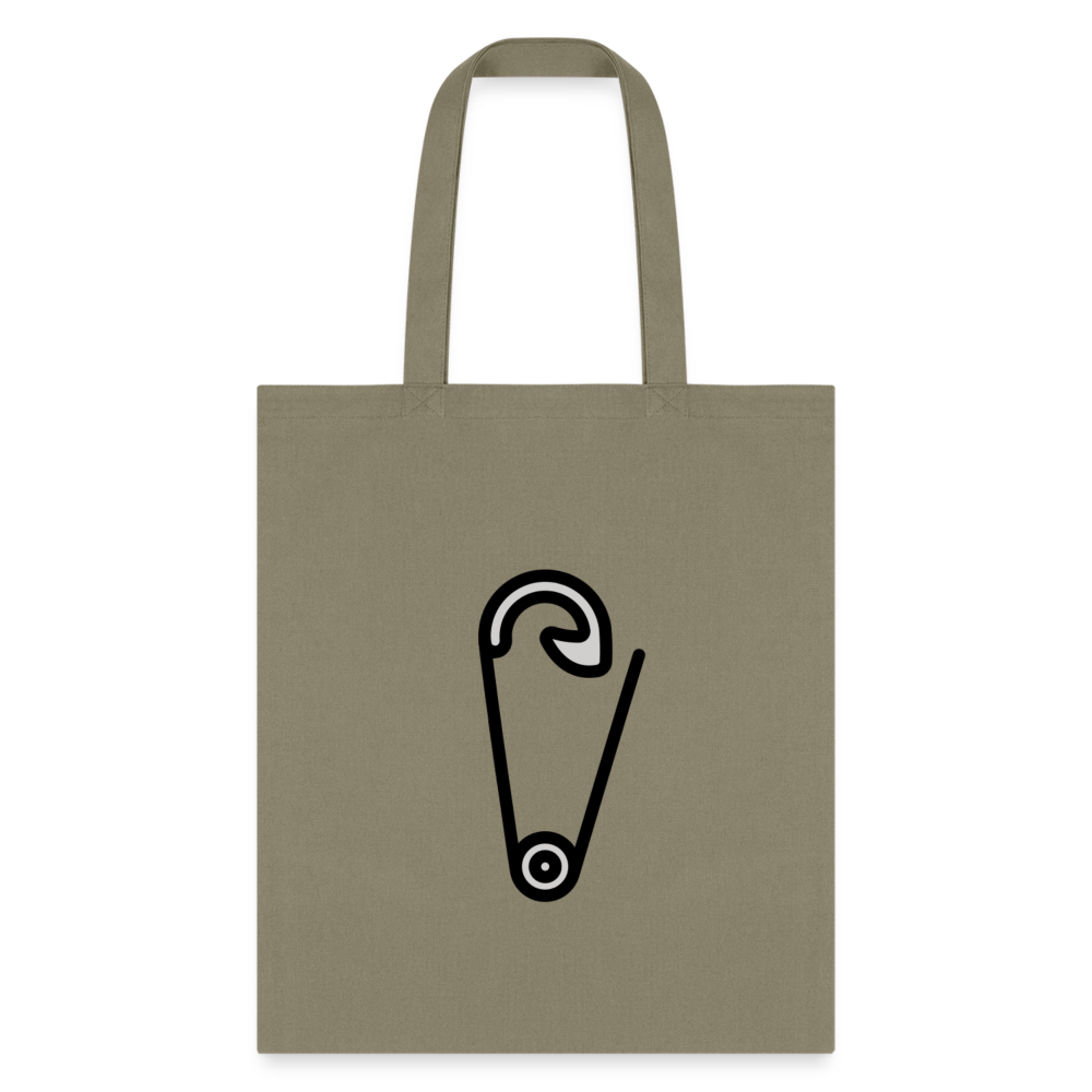 Customizable Safety Pin Moji L Canvas Tote (15x14) - Emoji.Express - khaki