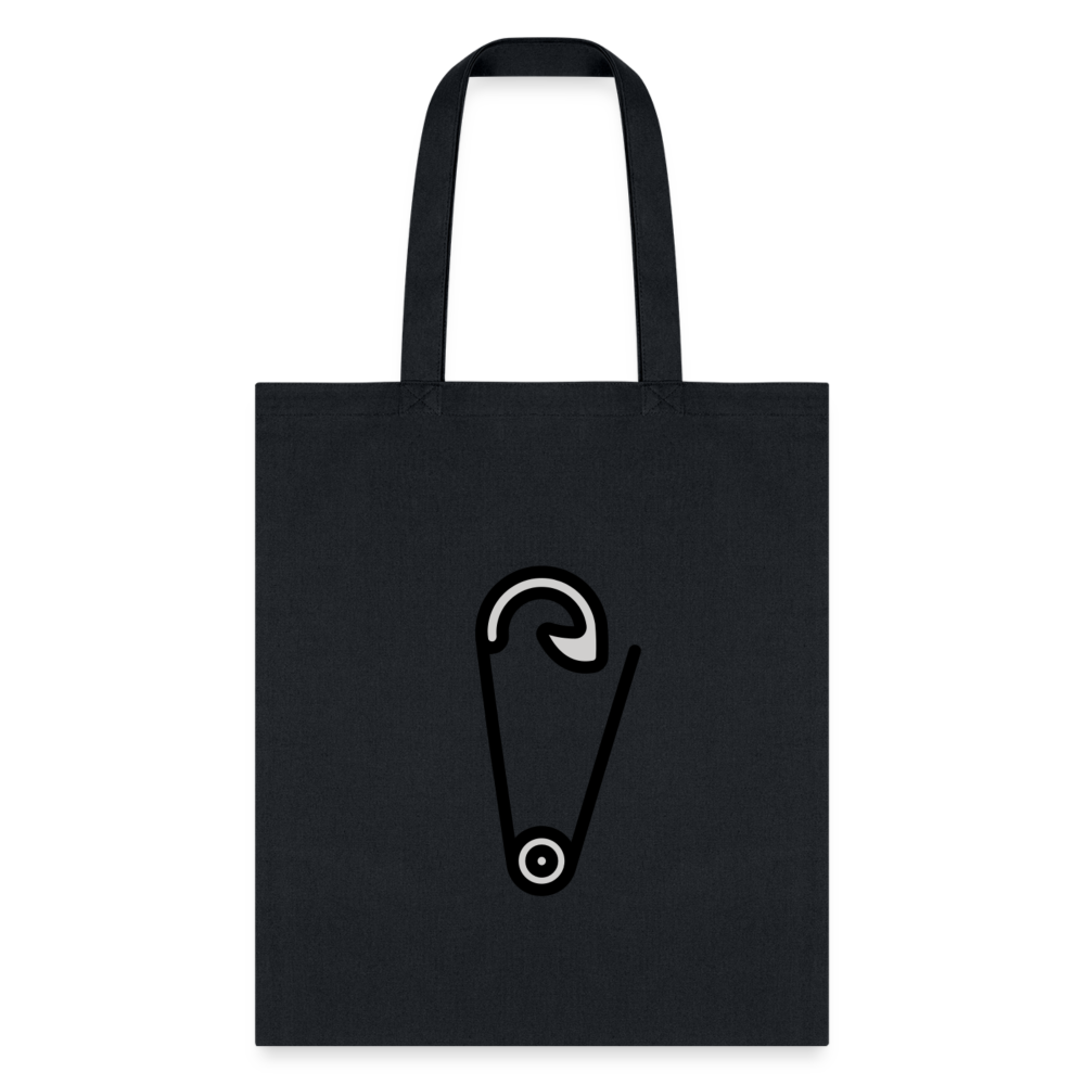 Customizable Safety Pin Moji L Canvas Tote (15x14) - Emoji.Express - black