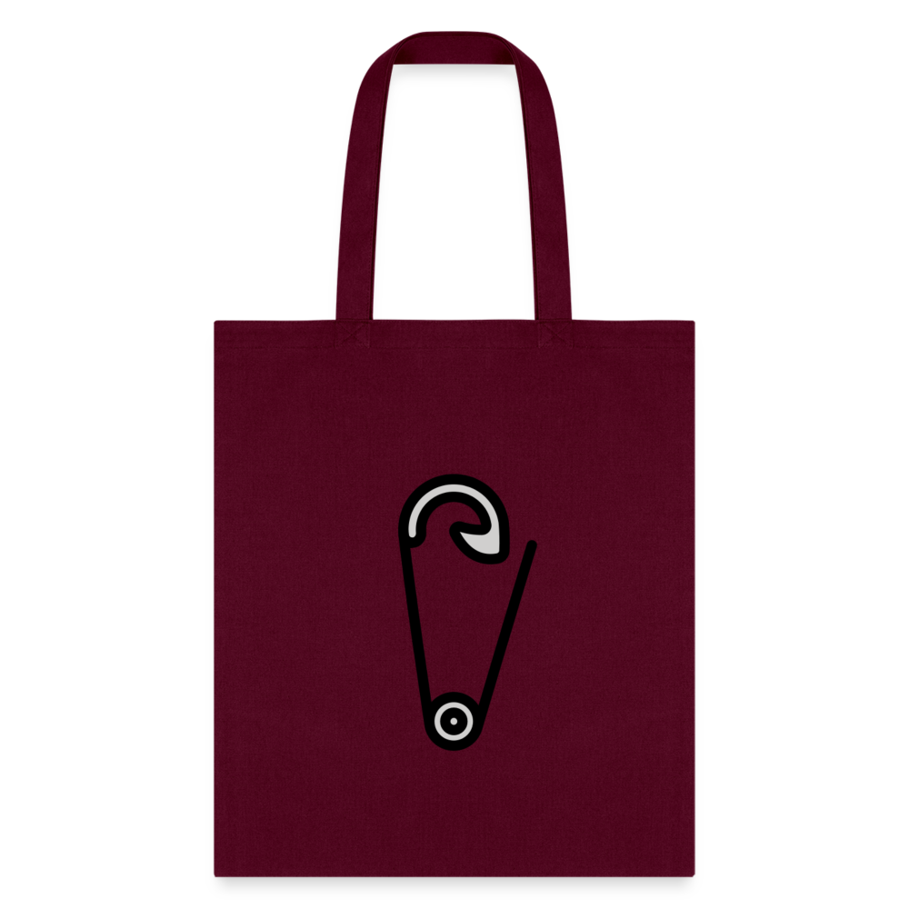 Customizable Safety Pin Moji L Canvas Tote (15x14) - Emoji.Express - burgundy