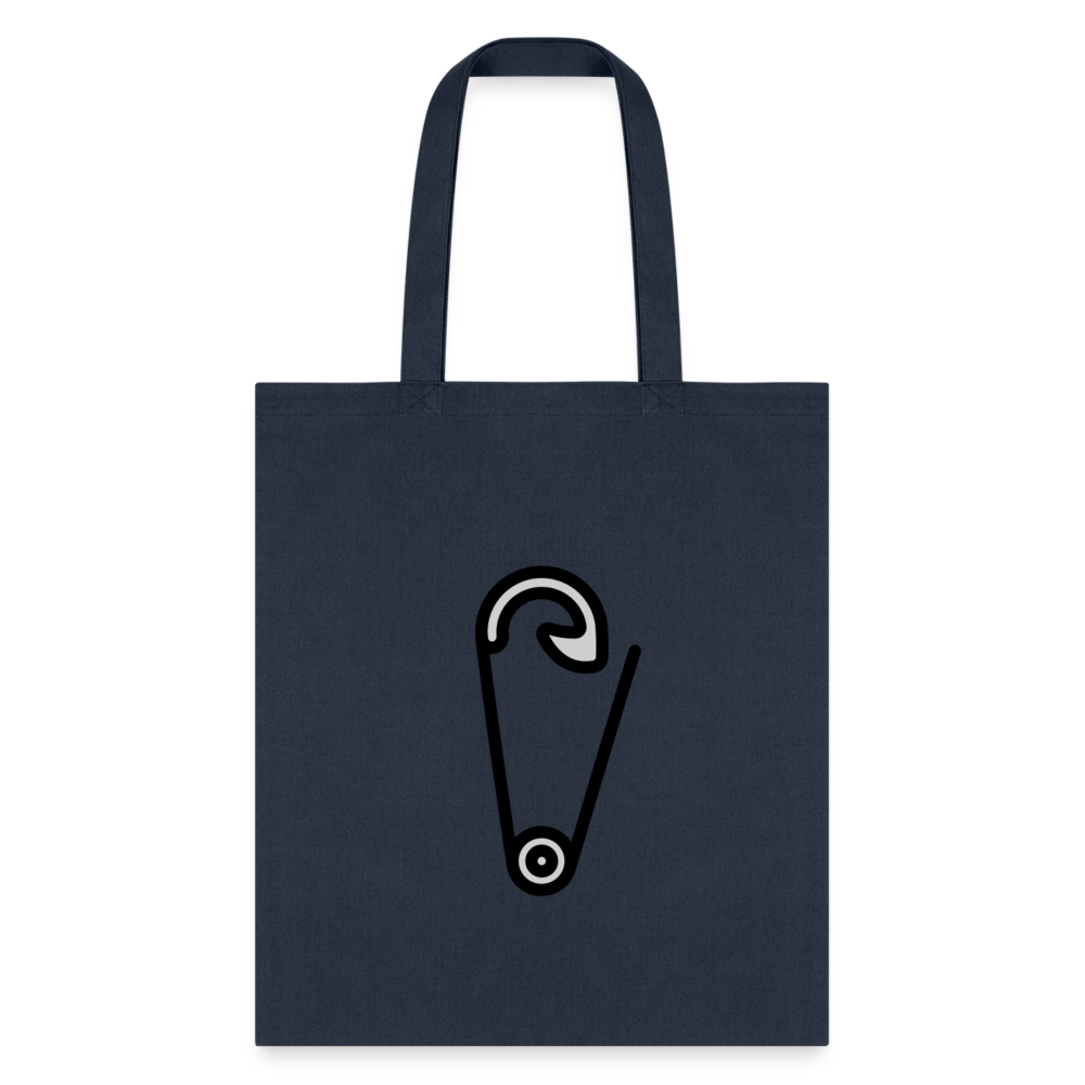 Customizable Safety Pin Moji L Canvas Tote (15x14) - Emoji.Express - navy